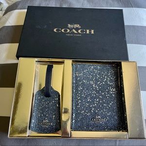 NWT Coach Passport Holder and Luggage Tag Set